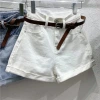Verano 2025 nuevo look pierna larga entrepierna rizado shorts denim mujer denim rizado shorts de tres puntos Item Picture